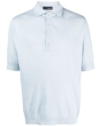 Мужская голубая льняная футболка-поло от Lardini