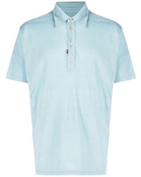 Мужская голубая льняная футболка-поло от Paul Smith