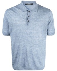 Мужская голубая льняная футболка-поло от Tagliatore