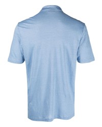 Мужская голубая льняная футболка-поло от Barba