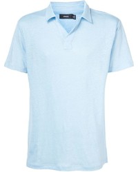 Мужская голубая льняная футболка-поло от Vince
