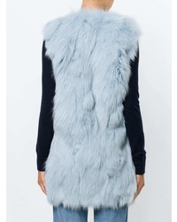 Женская голубая меховая безрукавка от Dondup