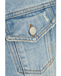 Женская голубая рваная джинсовая куртка от MSGM