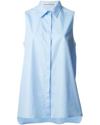 Женская голубая рубашка без рукавов от Acne Studios