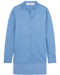 Женская голубая рубашка из шамбре от Tibi