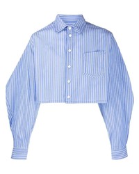 Мужская голубая рубашка с длинным рукавом в вертикальную полоску от Ader Error