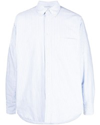 Мужская голубая рубашка с длинным рукавом в вертикальную полоску от Aspesi