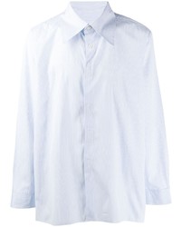 Мужская голубая рубашка с длинным рукавом в вертикальную полоску от Camiel Fortgens