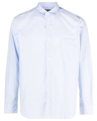 Мужская голубая рубашка с длинным рукавом в вертикальную полоску от Comme des Garcons Homme