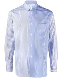 Мужская голубая рубашка с длинным рукавом в вертикальную полоску от Comme Des Garcons SHIRT