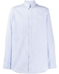 Мужская голубая рубашка с длинным рукавом в вертикальную полоску от Givenchy