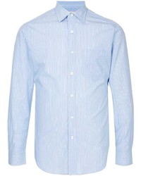 Мужская голубая рубашка с длинным рукавом в вертикальную полоску от Kent & Curwen