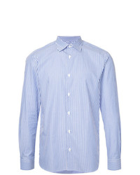 Мужская голубая рубашка с длинным рукавом в вертикальную полоску от Kent & Curwen