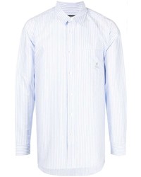 Мужская голубая рубашка с длинным рукавом в вертикальную полоску от Mastermind Japan