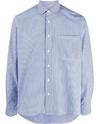 Мужская голубая рубашка с длинным рукавом в вертикальную полоску от Orlebar Brown