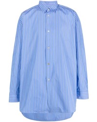 Мужская голубая рубашка с длинным рукавом в вертикальную полоску от Paul Smith