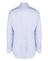 Мужская голубая рубашка с длинным рукавом в вертикальную полоску от Tintoria Mattei