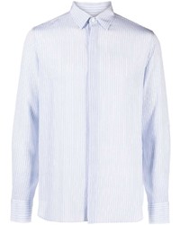 Мужская голубая рубашка с длинным рукавом в вертикальную полоску от Valentino