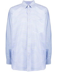 Мужская голубая рубашка с длинным рукавом в горизонтальную полоску от Comme Des Garcons SHIRT