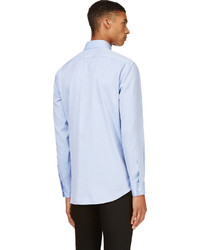 Мужская голубая рубашка с длинным рукавом в горошек от DSquared