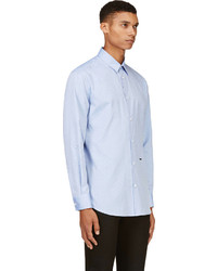 Мужская голубая рубашка с длинным рукавом в горошек от DSquared