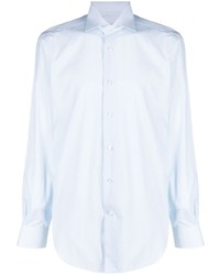 Мужская голубая рубашка с длинным рукавом в горошек от Barba