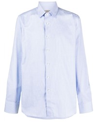 Мужская голубая рубашка с длинным рукавом в клетку от Canali