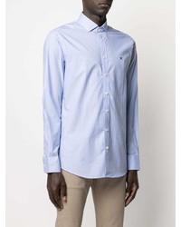 Мужская голубая рубашка с длинным рукавом в клетку от Hackett