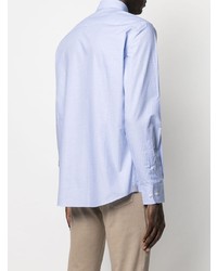 Мужская голубая рубашка с длинным рукавом в клетку от Hackett