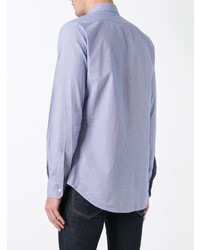 Мужская голубая рубашка с длинным рукавом в клетку от DSQUARED2