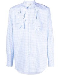 Мужская голубая рубашка с длинным рукавом в мелкую клетку от Comme Des Garcons SHIRT