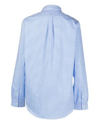 Мужская голубая рубашка с длинным рукавом в мелкую клетку от Polo Ralph Lauren