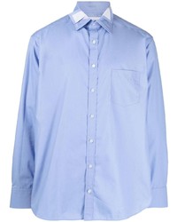 Мужская голубая рубашка с длинным рукавом в стиле пэчворк от Kolor