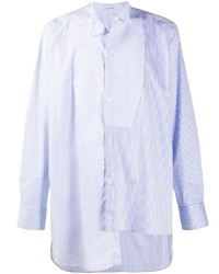 Мужская голубая рубашка с длинным рукавом в стиле пэчворк от Loewe
