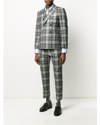 Мужская голубая рубашка с длинным рукавом в шотландскую клетку от Thom Browne