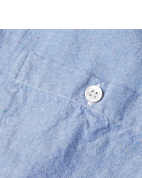 Мужская голубая рубашка с длинным рукавом из шамбре от Incotex