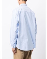 Мужская голубая рубашка с длинным рукавом с вышивкой от AAPE BY A BATHING APE