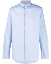 Мужская голубая рубашка с длинным рукавом с вышивкой от Armani Exchange