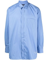 Мужская голубая рубашка с длинным рукавом с вышивкой от Comme des Garcons Homme