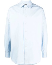 Мужская голубая рубашка с длинным рукавом с вышивкой от Diesel