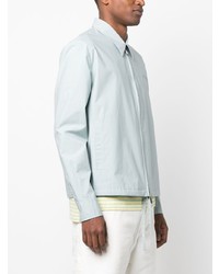 Мужская голубая рубашка с длинным рукавом с вышивкой от Off-White