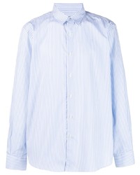 Мужская голубая рубашка с длинным рукавом с вышивкой от Maison Labiche