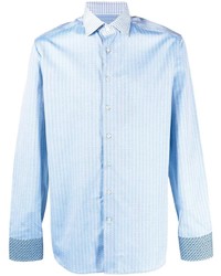Мужская голубая рубашка с длинным рукавом с геометрическим рисунком от Etro