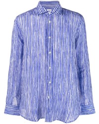 Мужская голубая рубашка с длинным рукавом с принтом от 120% Lino