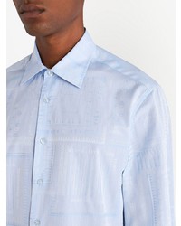 Мужская голубая рубашка с длинным рукавом с принтом от Etro
