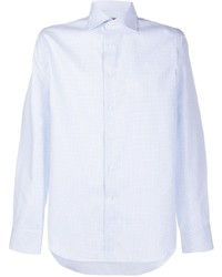 Мужская голубая рубашка с длинным рукавом с принтом от Canali
