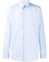 Мужская голубая рубашка с длинным рукавом с принтом от Givenchy