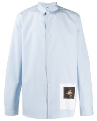 Мужская голубая рубашка с длинным рукавом с принтом от Oamc