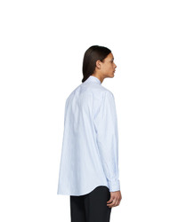 Мужская голубая рубашка с длинным рукавом с принтом от Versace