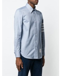 Мужская голубая рубашка с длинным рукавом от Thom Browne